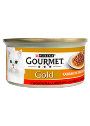 GOURMET GOLD SAUCE DELIGHTS MOKRA KARMA DLA KOTA z wołowiną