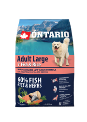 ONTARIO ADULT LARGE 7 FISH AND RICE HYPOALERGICZNA KARMA DLA PSÓW RAS DUŻYCH