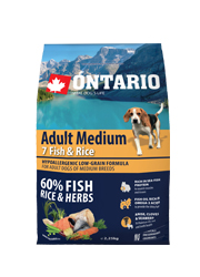 ONTARIO ADULT MEDIUM 7 FISH AND RICE HYPOALERGICZNA KARMA DLA PSÓW RAS ŚREDNICH