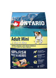 ONTARIO ADULT MINI 7 FISH AND RICE HYPOALERGICZNA KARMA DLA PSÓW RAS MAŁYCH