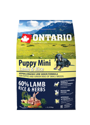 ONTARIO PUPPY MINI LAMB AND RICE HYPOALERGICZNA KARMA DLA SZCZENIĄT RAS MAŁYCH