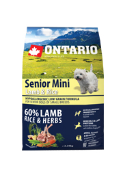 ONTARIO SENIOR MINI LAMB AND RICE HYPOALERGICZNA KARMA DLA PSÓW RAS MAŁYCH