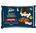 FELIX TASTY SHREDS KARMA DLA KOTA wiejskie smaki 4x80 g