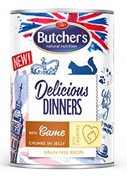 BUTCHERS DELICIOUS DINNERS KAWAŁKI Z DZICZYZNĄ W GALARETCE KARMA DLA KOTA