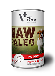 VET EXPERT RAW PALEO PUPPY BEEF MONOPROTEIN KARMA DLA SZCZENIAKA wołowina