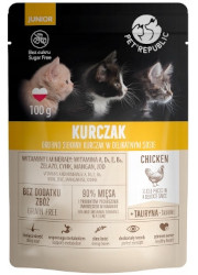 PET REPUBLIC JUNIOR MOKRA KARMA DLA KOCIĄT - fileciki z kurczakiem