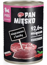 PAN MIĘSKO MOKRA KARMA DLA SZCZENIĄT wieprzowina z kaczką