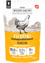 WIEJSKA ZAGRODA FILECIKI MONOPROTEINOWE KARMA DLA KOTA kurczak