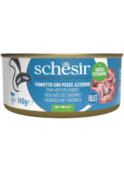 SCHESIR CAT MOKRA KARMA DLA KOTA tuńczyk z sardynkami w galaretce SCHESIR CAT MOKRA KARMA DLA KOTA tuńczyk z sardynkami w galaretce