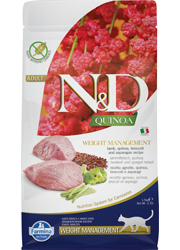 FARMINA ND QUINOA WEIGHT MANAGEMENT KARMA DLA KOTA jagnięcina z komosą i brokułem oraz szparagami