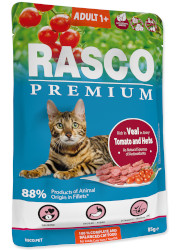 RASCO PREMIUM KARMA DLA KOTA - cielęcina w pomidorach z ziołami fileciki w sosie