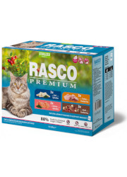 RASCO PREMIUM STERILISED KARMA DLA KOTA - multipack 4 smaki fileciki w sosie