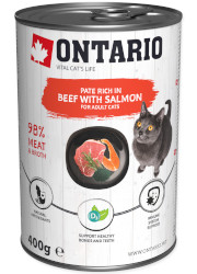 ONTARIO PATE MOKRA KARMA DLA KOTA - wołowina i łosoś ze spiruliną