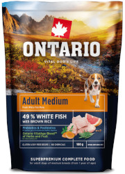ONTARIO ADULT MEDIUM FISH AND BROWN RICE KARMA DLA PSÓW RAS ŚREDNICH