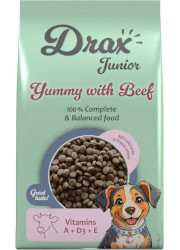 DRAX JUNIOR DOG SUCHA KARMA DLA SZCZENIAKA z wołowiną i warzywami DRAX JUNIOR DOG SUCHA KARMA DLA SZCZENIAKA z wołowiną i warzywami