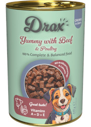 DRAX ADULT DOG MOKRA KARMA DLA PSA z wołowiną i kurczakiem