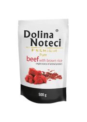 DOLINA NOTECI PREMIUM PURE BOGATA W WOŁOWINĘ Z BRĄZOWYM RYŻEM saszetka dla psa