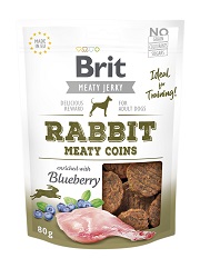 BRIT JERKY SNACK RABBIT MEATY COINS PRZYSMAKI DLA PSA